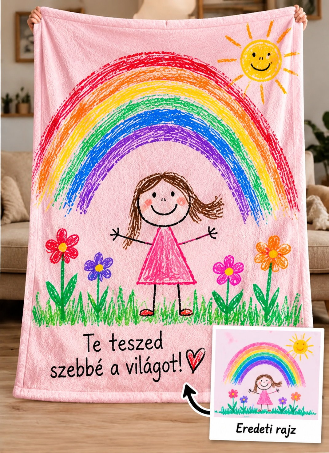 RajzEmlék – Egyedi takaró gyermeked rajzából
